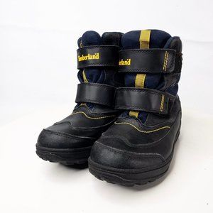 Timberland Kids Waterproof Winter Snow Boots Size 3 Black/Navy Yellow